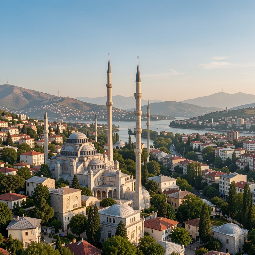Türkiye'de fabrika işçileri mola zamanında konuşuyor, mavi iş tulumu giyen çalışanlar, orta yaşlı kadın ve erkekler, aydınlık sanayi tesisi koridoru